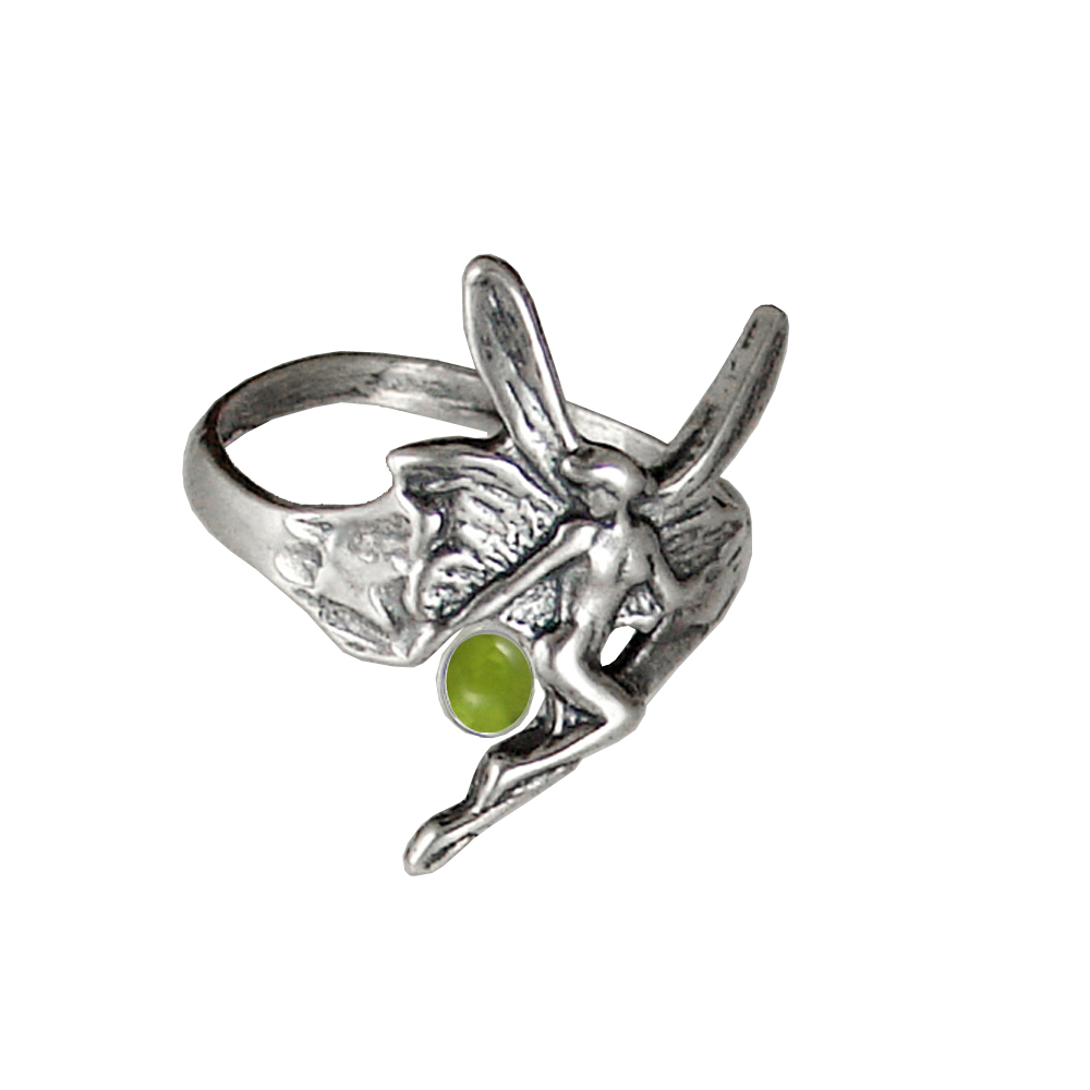 Sterling Silver Fairy Ring With Peridot Size 10